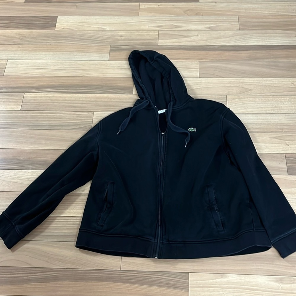 Lacoste Black Zip Up Hoodie